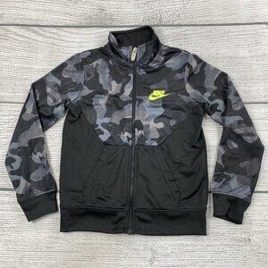 Nike Camouflage Track Jacket Toddler Size Small Full Zip #RN 56323 black / gray
